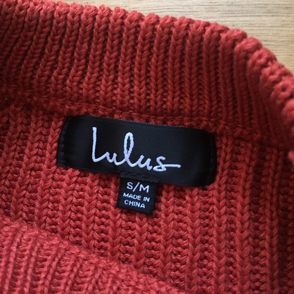 NWOT Lulu’s rust orange cropped knit sweater - Picture 5 of 5
